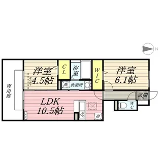 グラシューヴェルジェ A棟【1階】の間取り