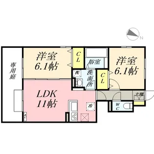 ソレイユ B棟【1階】の間取り