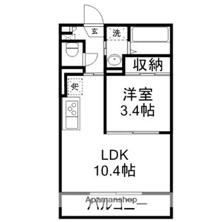アリビオ富田【203号室】の間取り