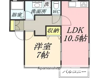 ARROWS CASA MONOPLUS福富東D棟【201号室】の間取り