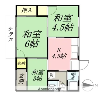 岡山県岡山市北区今7丁目【一戸建】の間取り
