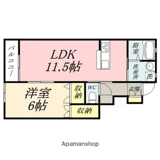 カーサ・パーチェ南棟【1階】の間取り