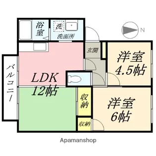 ロジュマン湊A【102号室】の間取り