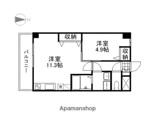 メゾンドW【203号室】の間取り