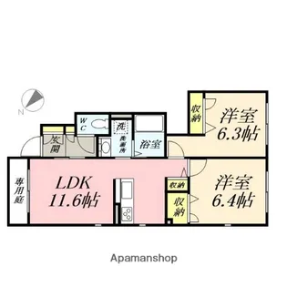 ヴィラ・ノーブル庭瀬【1階】の間取り