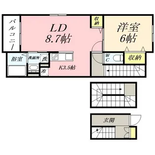 プレステージ花ずいG【3階】の間取り
