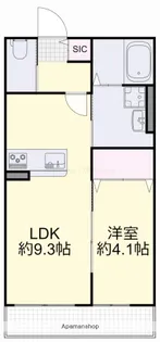 シャルール【202号室】の間取り