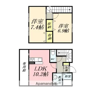 コーポレーヴ楢津【1階】の間取り