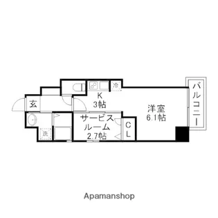 PARK GRANDE蕃山【204号室】の間取り