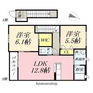 エクリール B棟【2階】の間取り