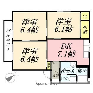 まるハウス B棟【1階】の間取り