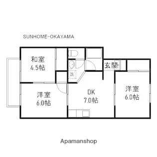 プレジール原田【201号室】の間取り