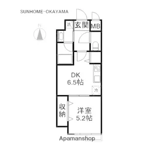 ランパス東古松【4階】の間取り