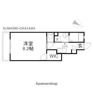 コーポレーヴ雄町【1階】の間取り