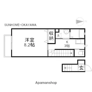 コーポレーヴ雄町【2階】の間取り