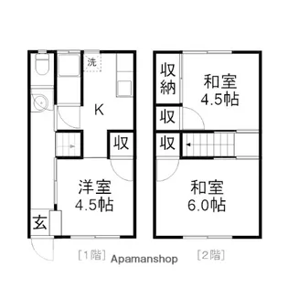 こうしまコーポ【4号室】の間取り