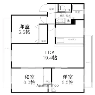 サンビレッジ江並【1階】の間取り