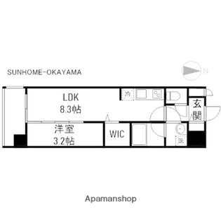 レジデンスカープ南中央町【11階】の間取り