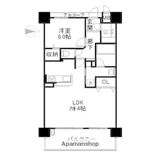 アルファステイツ問屋町Ⅱ【12階】の間取り