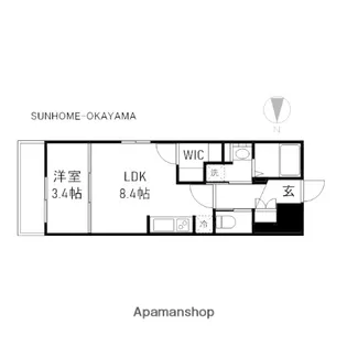 月光 旭川リバーサイド弐番館【2階】の間取り