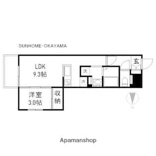 月光 旭川リバーサイド弐番館【2階】の間取り