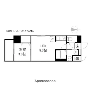 S−RESIDENCE表町【9階】の間取り