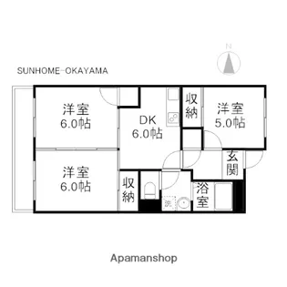 西之町マンション【4階】の間取り