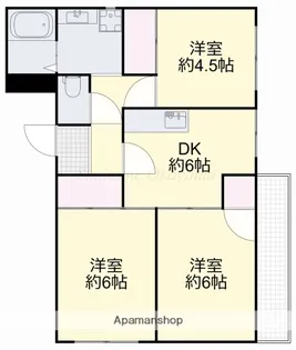 西之町マンション【2階】の間取り