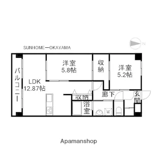 サンライト門田屋敷【5階】の間取り