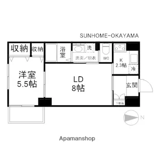せかんどゆーす西口【5階】の間取り