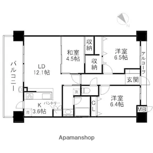 アルファステイツ国富Ⅱ【7階】の間取り