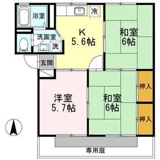 ノーブル清水 B棟【1階】の間取り