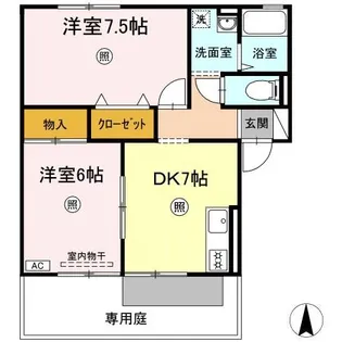 コーポラス西本 A棟【1階】の間取り