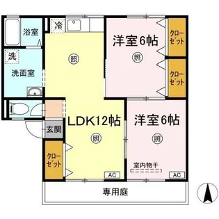 コスメティックスオオフク F棟【1階】の間取り