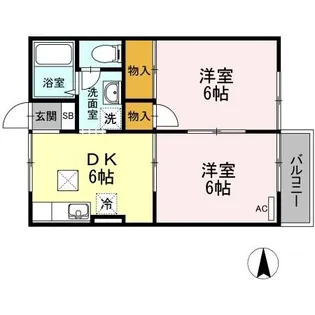 プレジール学南 B棟【B105号室】の間取り