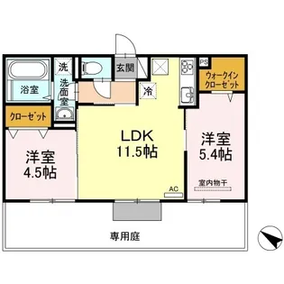 リバーサイド江並【1階】の間取り