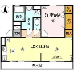 アルテール吉田【1階】の間取り