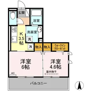 グランツ国富【3階】の間取り