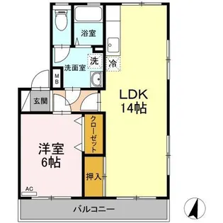 レコルト福田I【3階】の間取り