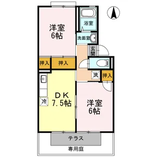 グレースハイツ C棟【1階】の間取り