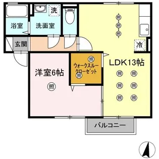 サンハイム撫川 A棟【2階】の間取り