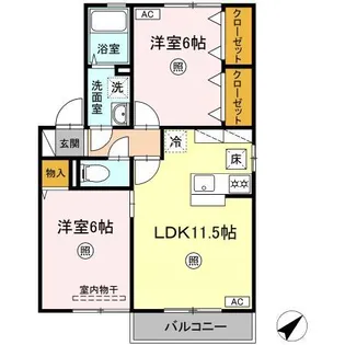 メルベーユコート A棟【1階】の間取り