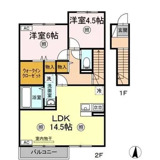プランドール B棟【2階】の間取り
