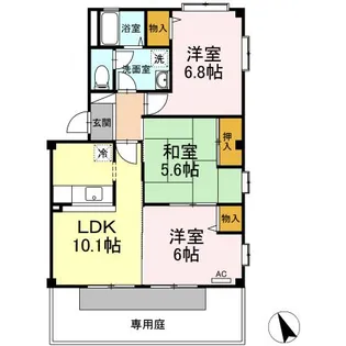 フォブール当新田 A棟【1階】の間取り