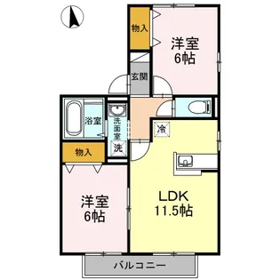 リビングタウン旭川 E棟【2階】の間取り