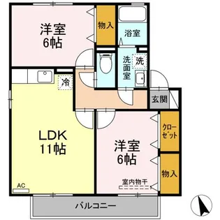ハートランドウィルモア【2階】の間取り