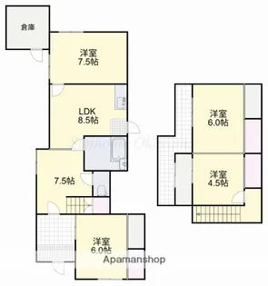 岡山県岡山市中区東山4丁目【一戸建】の間取り