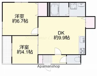 RIVER CITY西川原【301号室】の間取り