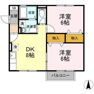 ベルデュール B棟【1階】の間取り