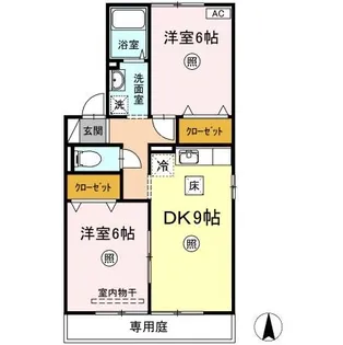 プレザント芳泉【1階】の間取り